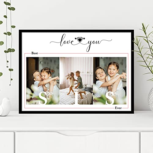 Image of Art Street Personalized Best Sis Ever Wall Photo Print Collage with Photo Upload Gift For Brother, Perfect Present, Customized Gift, Birthday Gift, Rakhi (A4, Black)