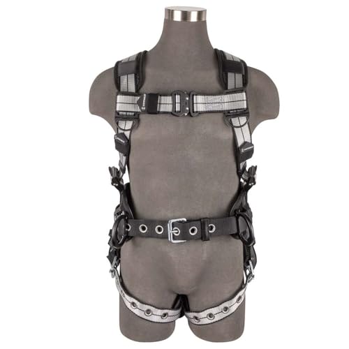 Safewaze 023-1259 PRO+ Slate Construction Harness: Alu 3D, Alu QC Chest, TB Legs, Trauma