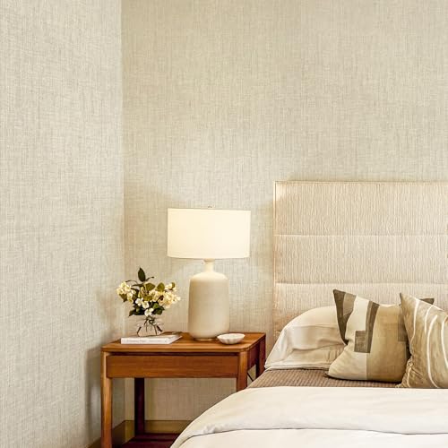 Ansehan Grasscloth Textured Wallcovering W714 Terraces Collection 36" W x 8 Yard L, Natural Modern Paper Weave, Non Prepasted Home Décor for Boho Living Sapce Feature Wall, Wheat Beige/Grey by Ansehan - Image 3