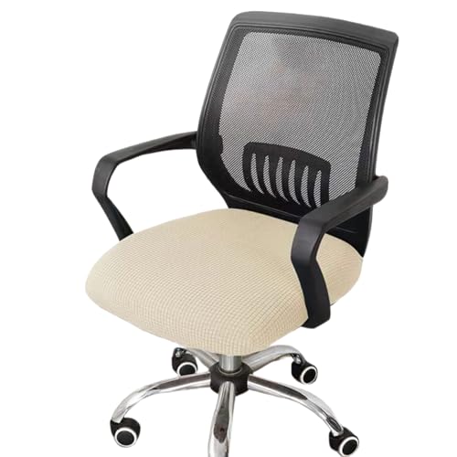 HotYou Fundas para Sillas de Oficina,Funda Asiento Silla Escritorio Lavables Protectoras Cubre Asientos Ajustables para la Silla de Ordenador Silla de Gama，Blanco 2，L