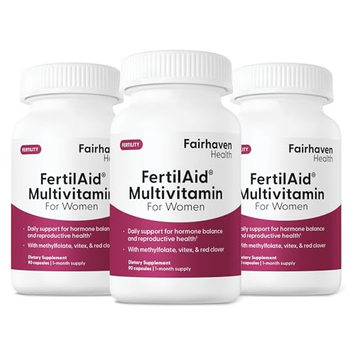 Image of Fairhaven Health FertilAid for Women | Prenatal Vitamin Fertility Supplements for Women | Conception for Her with Vitex and Folate | Support Cycle Regularity and Ovulation* | 270 Capsules