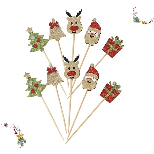 Abaodam 10 Pcs decoração de bolo de natal topo de bolo árvore de natal enfeite de árvore de natal es