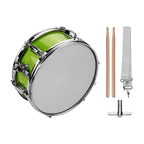 Sunydog 12inch Snare Drum, Marching Drum Set with Drumsticks Drum Key and Adjustable shoulder Straps, Snare Drum Head for Students Beginners (Green)