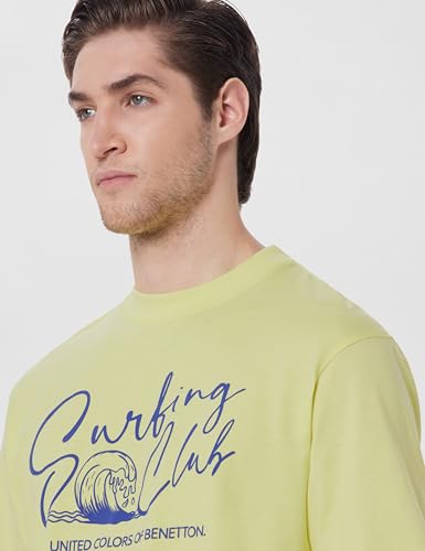 Image of United Colors of Benetton Men's Letter Print Oversized Fit T-Shirt