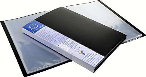 Exacompta - Portalistini in formato DIN A4, in PP, 20 buste, nero, 1 confezione, contenuto della confezione: 20 buste