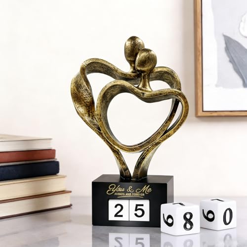 Figura Decorativa Pareja Aniversario 25 y 50 Años Oro miniatura 1