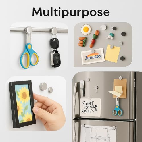 Image of Silver Magnets (12x2 mm, Pack of 20) | Round Magnets for Fridge, Crafts, DIY, Office & Home Use | Premium Slim Design with Best Magnetic Force