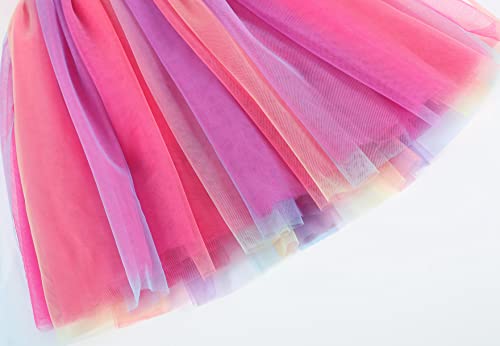 Image of GSVIBK Baby Girls Tutu Dress Sleeveless Toddler Cotton Tulle Skirt Princess Party Prom Dresses