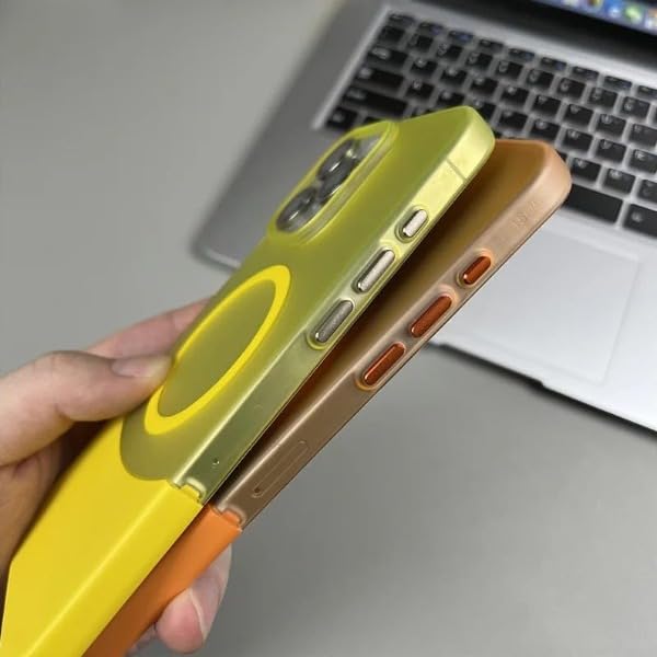 Image of Back Cover Case for iPhone 14 Shockproof Protective Versatile Detachable Mag-Safe Case(Orange)
