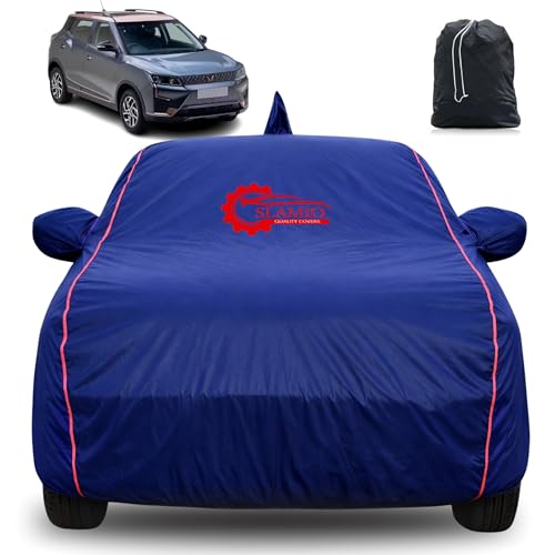 Image of 100% Waterproof Car Cover for Mahindra XUV 400 2023-2026 | All-Weather, Dustproof & UV Protection | Heavy-Duty 3-Layer Fabric | Custom Fit with Mirror & Antenna Pocket | Navy Blue