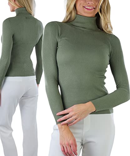 Image of ToBeInStyle Women's Classic Knit Fold Over Turtleneck Pullover