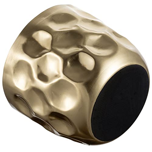 Mygift 7 Inch Deluxe Modern Hammered Brass Tone Metal Flower Planter Pot With Decorative Riser, Plant Pot With Display Stand Décor - Handcrafted In India #TOP6