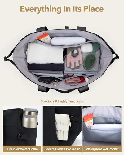 Image of Small Gym Bag for Women, Lightweight Mini Duffle Bag with Wet Compartment, Perfect as a Travel Carry On or Crossbody Weekender for Sport, Workout & Dance