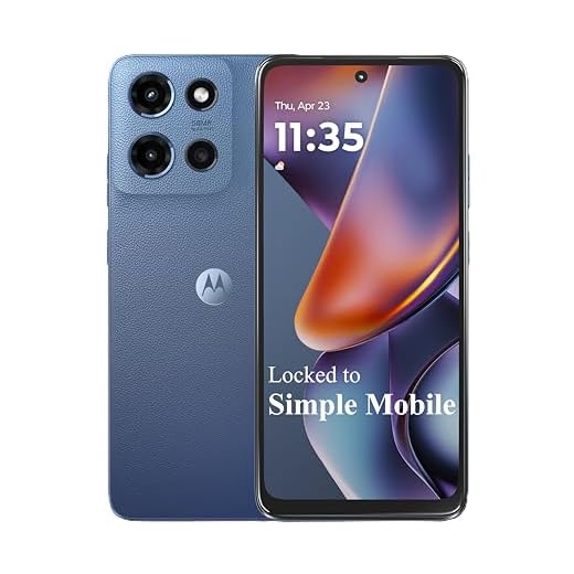 Simple Mobile Motorola Moto G 2025, 64GB, Saphire Blue - 6.6" 120Hz Display, 5G Prepaid Smartphone, 50MP Quad Pixel Camera, Long-Lasting Battery (Locked to Simple Mobile)