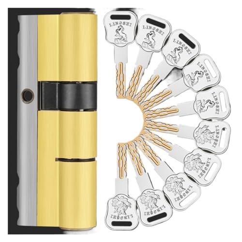 Bombin Cerradura Seguridad,Cilindro Cerradura Segu Con la entrada 10 Teclas de bloqueo C Grado reemplazo Seguridad Puerta Cerradura cilindro(A37.5 B37.5 L75mm)