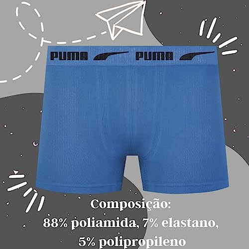 Cueca Boxer Infantil Sem Costura Ref 14200 Cor Azul - Puma (G)