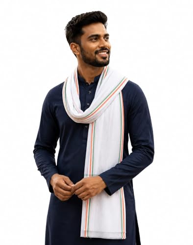 Image of Men's Cotton Gamcha Towel | Traditional Indian Angochha | Pure Cotton Soft & Absorbent Multipurpose Head Scarf | Lightweight Quick Dry Full Size Stole for Men & Women