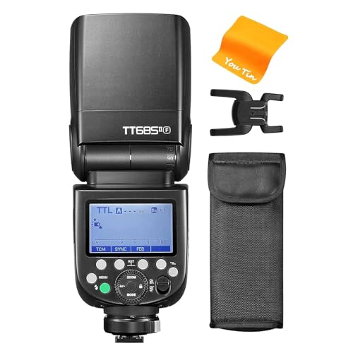 Godox TT685II-F TT685IIF Camera Flash, HSS 1/8000s 2.4G Wireless X System, 0.1-2.6s Recycle Time 330 Full Power Pops, TTL Flash Compatible with Fujifilm Cameras Fuji X100V X-T4 X-T3 X-T30 X-T1 XT100
