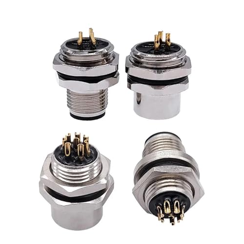 Conector M12 para panel trasero hembra A de 5 pines con acoplamiento roscado M1216