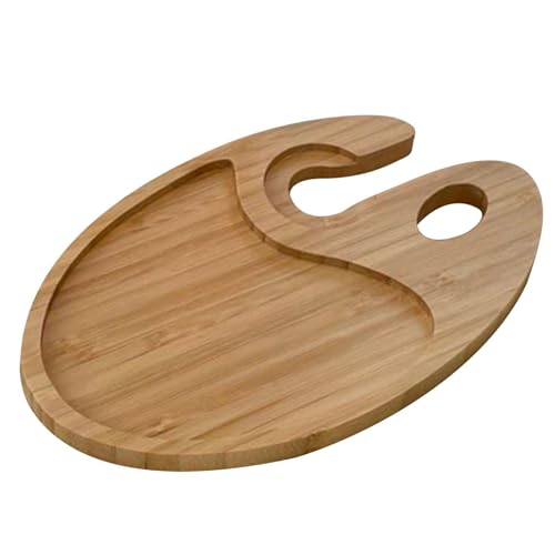 Wine Appetizer Plates Cocktail Appetiser Plates with Wine Glass Holder Pine Wood Wine Glass Topper Coasters Plate,for Holiday Diner