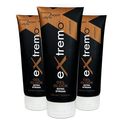 Gel Fijador Extra Fuerte 250 ml – Fijación Duradera y Brillo Natural sin Residuos - Peinados Estables Todo el Día para Todo Tipo de Cabello (3 Unidades)