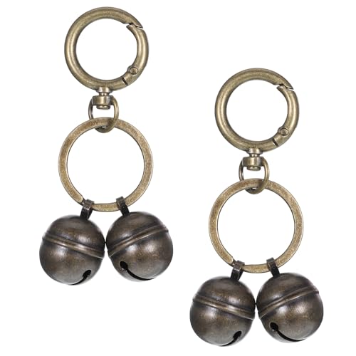 Xthrotsenk 4 PCS Copper Bell for Dog Collar Dog Bells for Pet Tracking Extra Loud Bell Dogs Collar Charms Cat Bells with Quick Clips for Pet Dogs Cats