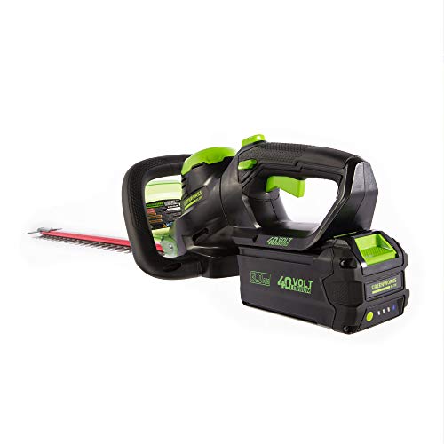 Greenworks 24-Inch 40V Cordless Hedge Trimmer, 3.0Ah Battery and Charger Included
