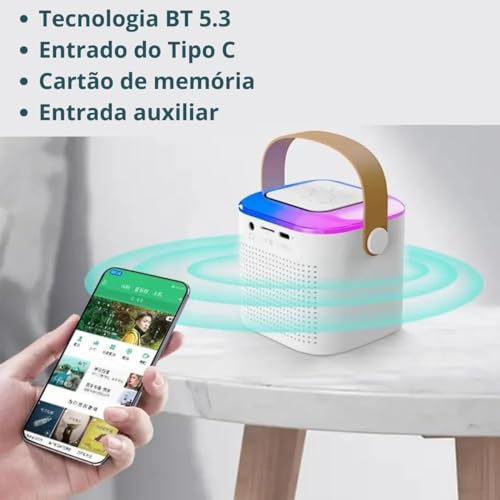 Mini Karaokê Infantil Bluetooth Caixa de Som Com Microfone Com Efeito De Vozes Divertidas Para Brinc