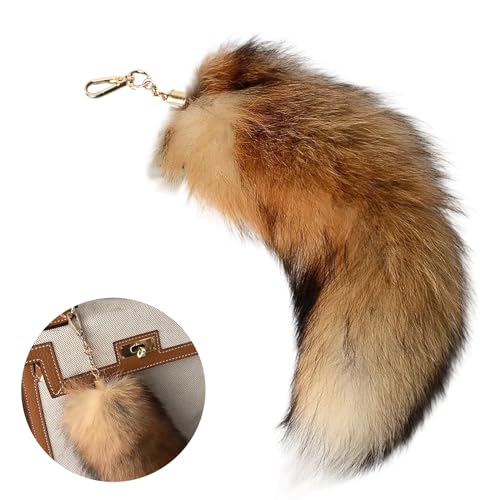 Porte-clés queue de renard suspendu, bijou de sac original et pendentif souple - 2