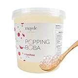 Mayde Popping Boba Pearls for Drinks, Desserts, & Breakfast Bowls (Lychee Flavor, 7 Pounds)