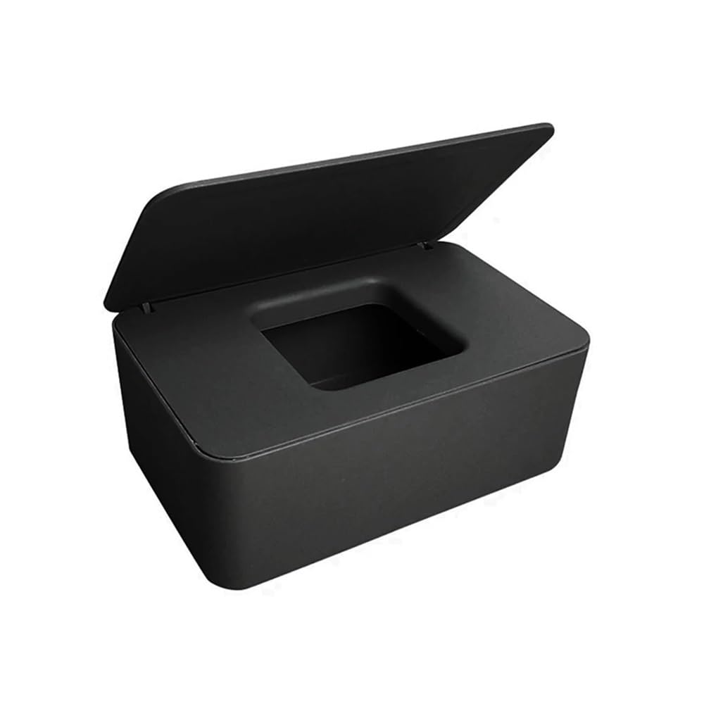 Aimanqi Black Plastic Tissue Box Wet Tissue Holder Wipes Paper Tissue Paper Storage Box Paper Towel Dispenser Home Napkin Organizer(Black)