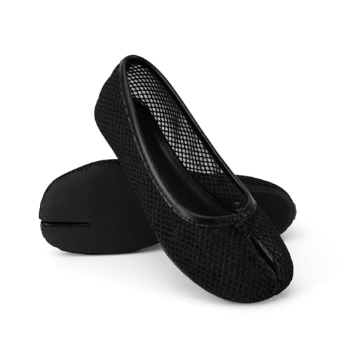 Image of VBDB Mesh Ballet Flats for Women Split Toe Tabi Flats Wide Width Mesh Flats Low Heel Casual Ballerina Comfortable 2026 Spring Summer Shoes