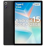 Freeski Tablet 10.4 inch, Android 15 Tablet, 20GB RAM+128GB ROM (Expand to 1TB), Octa-Core, Widevine L1, 1280 * 800 HD Touchscreen, Face ID, Bluetooth 5.3, WiFi 6, Fast Charging (Black)