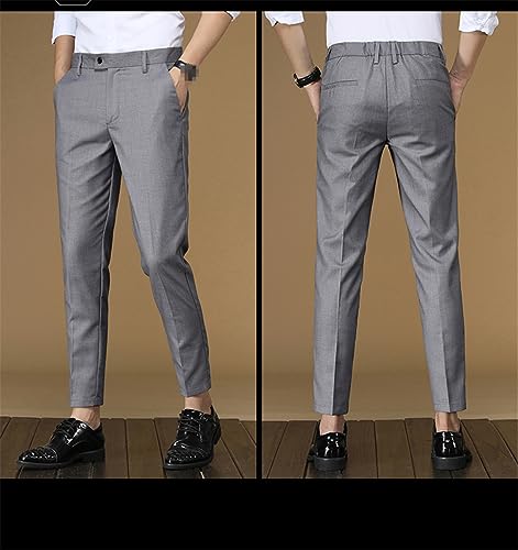 Dcvmvmn 2023 Men's Casual Pants Polyester Business Straight Leg Pants Autumn Slim Fit Suit Pants2