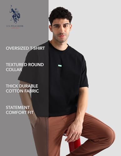 Image of U.S. Polo ASSN. Mens OEE04 Pure Cotton Oversized Lounge T-Shirt
