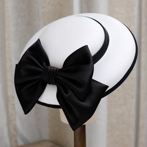 Casquette de dîner blanche style rétro français chic pour soirée - 4