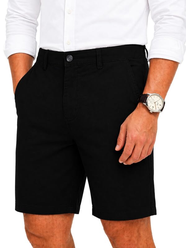 COMEOR Kurze Hosen Herren - Baumwolle Chino Shorts Elastische Taille mit Tunnelzug Stretch Sommer Freizeithose Kurz Classic Fit