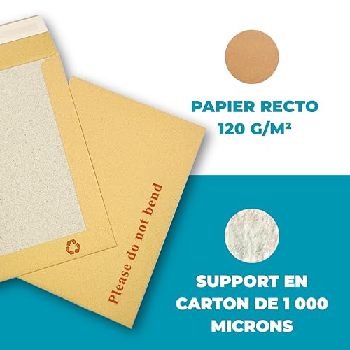 Double Dragon 20er-Pack A4 C4 Manilla Umschläge mit Hartpapier-Rückwand | 324mm x 229mm | Mit Aufdruck Bitte Nicht Biegen | Gepolstert & Manipulationssicher | Selbstklebender Verschluss