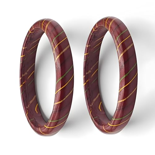 Image of Traditional Rajasthani Lac Bangles for Women and Girls, Jaipuri Lahariya Design Lakh Lah Kada, Multicolor Striped Pattern, Red Green Maroon Sky Blue Pink Purple Yellow Grey Set of 2