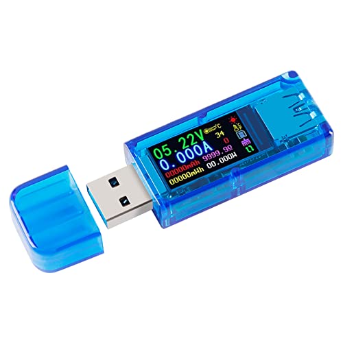JESSINIE AT34 Battery Tester USB 3.0 Voltage Tester IPS Color Display 3.7-30V Voltage Meter 0-4A AMP...