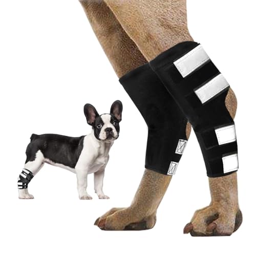 CUVZORA Hinterbeinbandage für Hunde 2 Einheiten mit Reflektierenden Riemen, Hundebandagen zur Wundheilung bei Verletzungen und Verstauchungen, für Leckschutz Hund Hinterbein Gelenktabletten,M