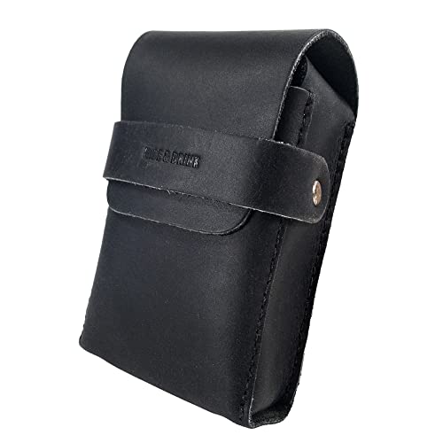 Image of Hide & Drink, Classic Case for Playing Cards (Not Included) Secure Storage, Playing Deck Holder, Travel Accessory, Full Grain Leather, Handmade, Charcoal Black