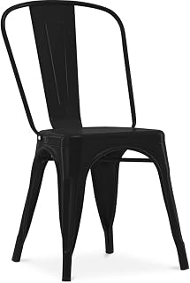 Tolix Style Silla de comedor - Diseño industrial - Acero - Nueva edición - Stylix Negro