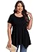 LARACE Womens Swing Tunic Tops Loose Fit Comfy Flattering T Shirt Black