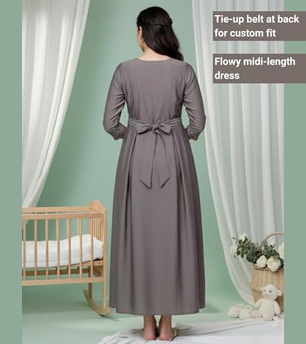Image of DUMMY SHAPE Pregnancy Dresses for Women Cotton | Floral Anarkali Flare Kurta with Dual Nursing Zippers | Pregnancy & Breastfeeding | Feeding Kurtis | Baby Shower | Gifts for Pregnant Woman
