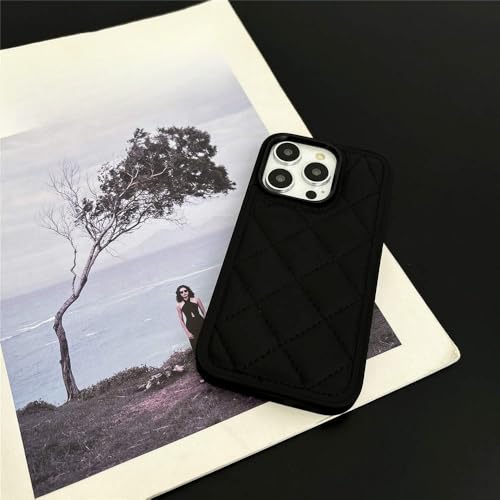 Coque antichoc iPhone 13 cuir losange noir évite les chutes et casses