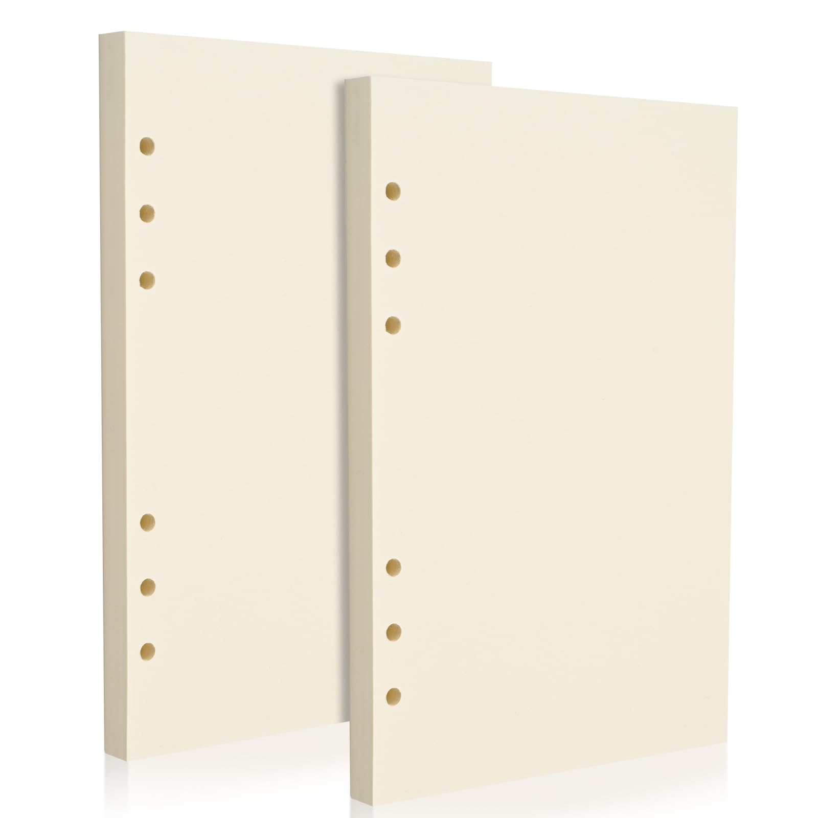 A5 6-Hole Blank Refill Paper-100gsm Beige Fountain Pen & Gel Pen Friendly-Double-Sided Writing Supported(Pack of 2)