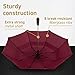 EEZ-Y Compact Travel Golf Umbrella, 58 Inch Collapsible Windproof Umbrellas for Rain w/Double Canopy - Lightweight, Portable & Break Resistant – Marsala