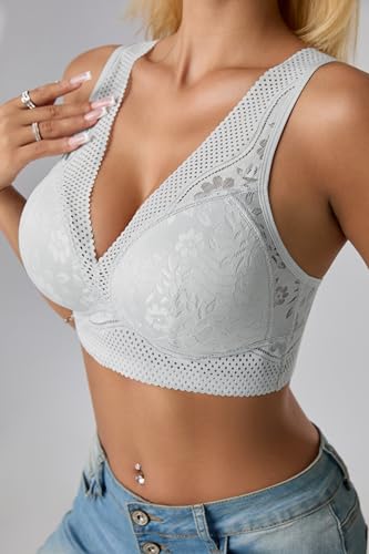 Womens Wireless Bra Breathable Daisy Lace Bralettes Comfort Full Coverage Everyday Bras2