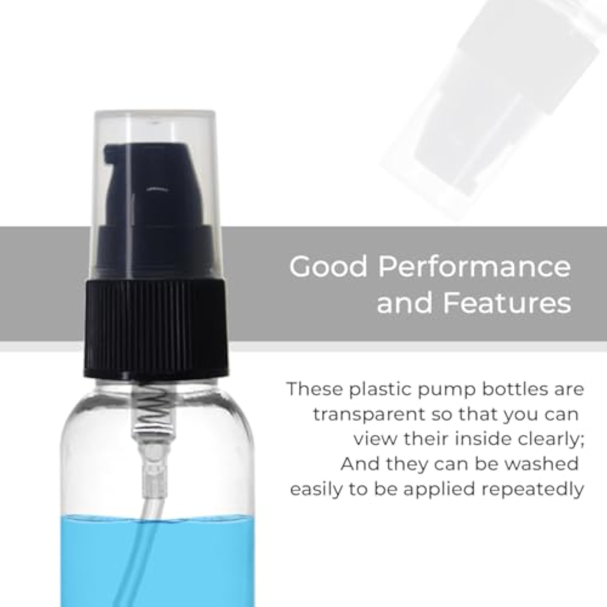 Combo Of 2-30 ml Clear Plastic Empty Fine Mist Spray Bottles